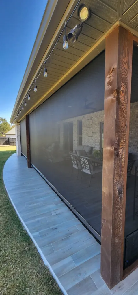 20 ft wide motorized retractable screen