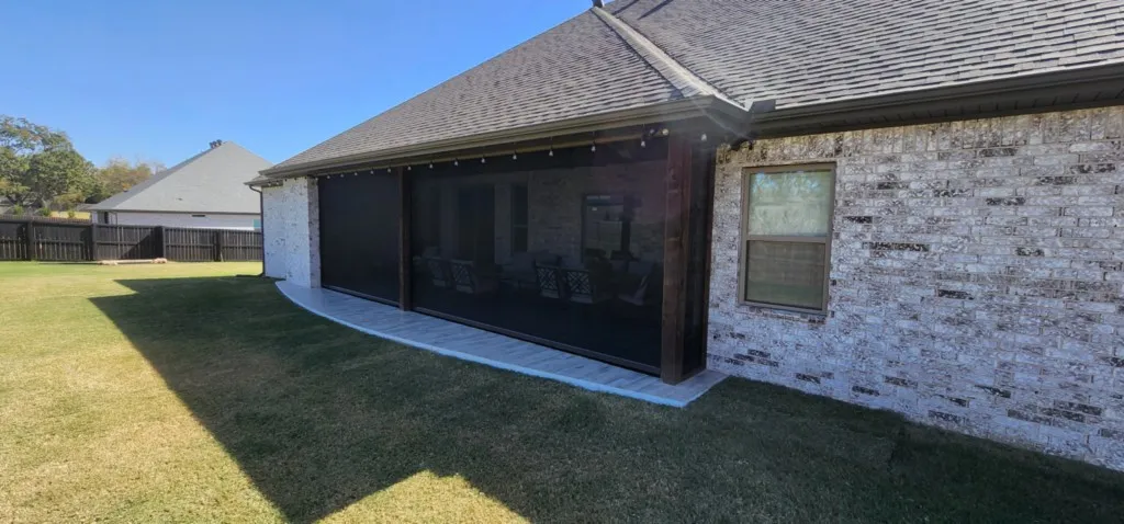 Black insect screen for patio