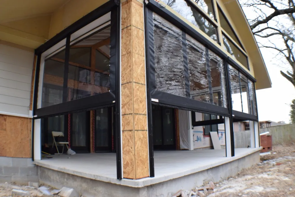 Exterior vinyl electric patio coverings