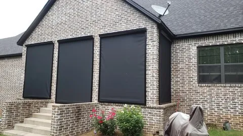 patio screens Black housing