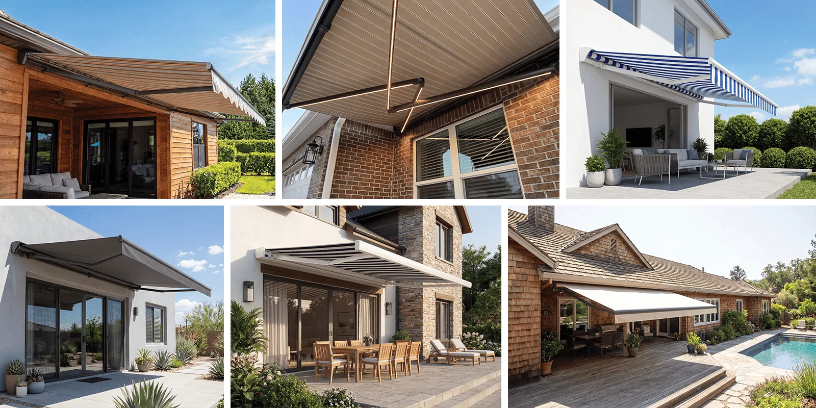 SunPro open-roll semi-cassette and full-cassette motorized awning styles installed in Centerton Arkansas