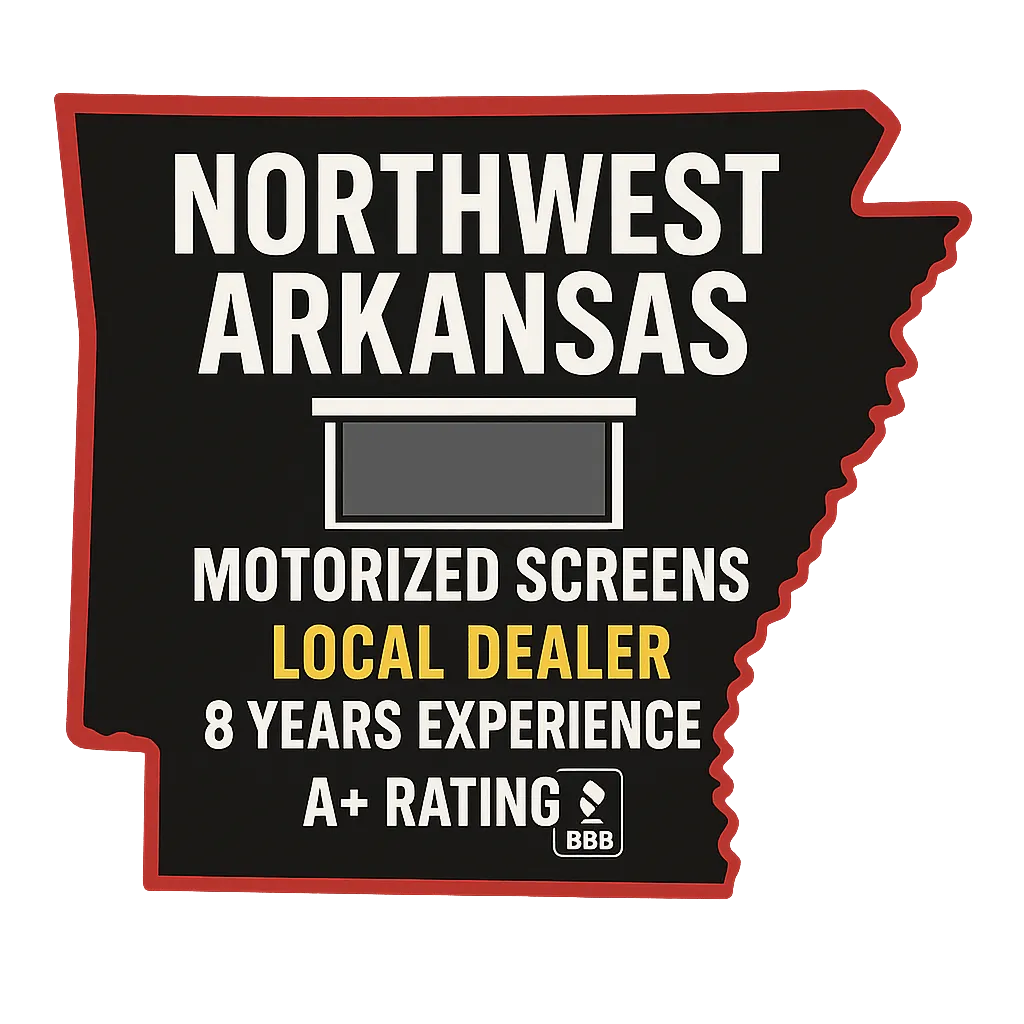 Northwest Arkansas motorized screens local dealer — 8 years experience, BBB A+ rating