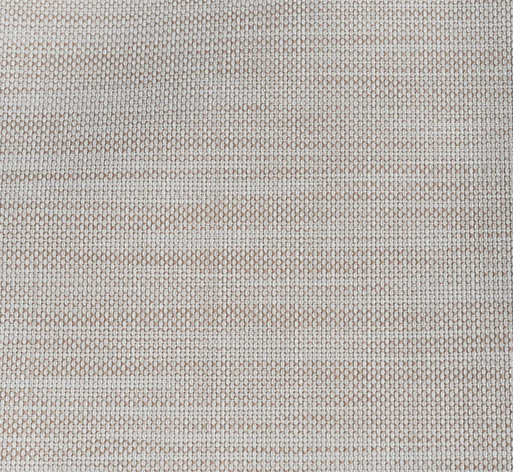 Textilene Nano 95 Desert Sand motorized retractable screen fabric swatch — 95% UV blocking exterior shading mesh stocked by NWA Security Shutters in Northwest Arkansas