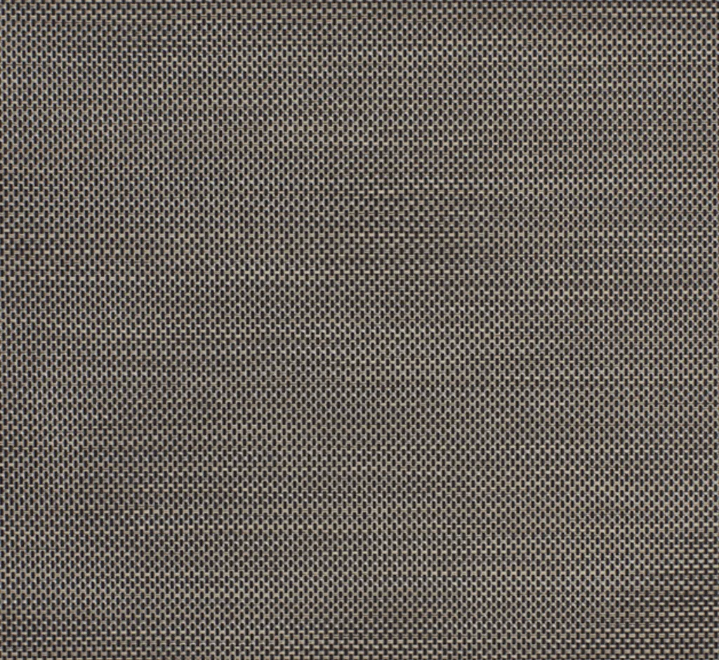 Textilene Nano 95 Espresso Texture motorized retractable screen fabric swatch — 95% UV blocking exterior shading mesh stocked by NWA Security Shutters in Northwest Arkansas