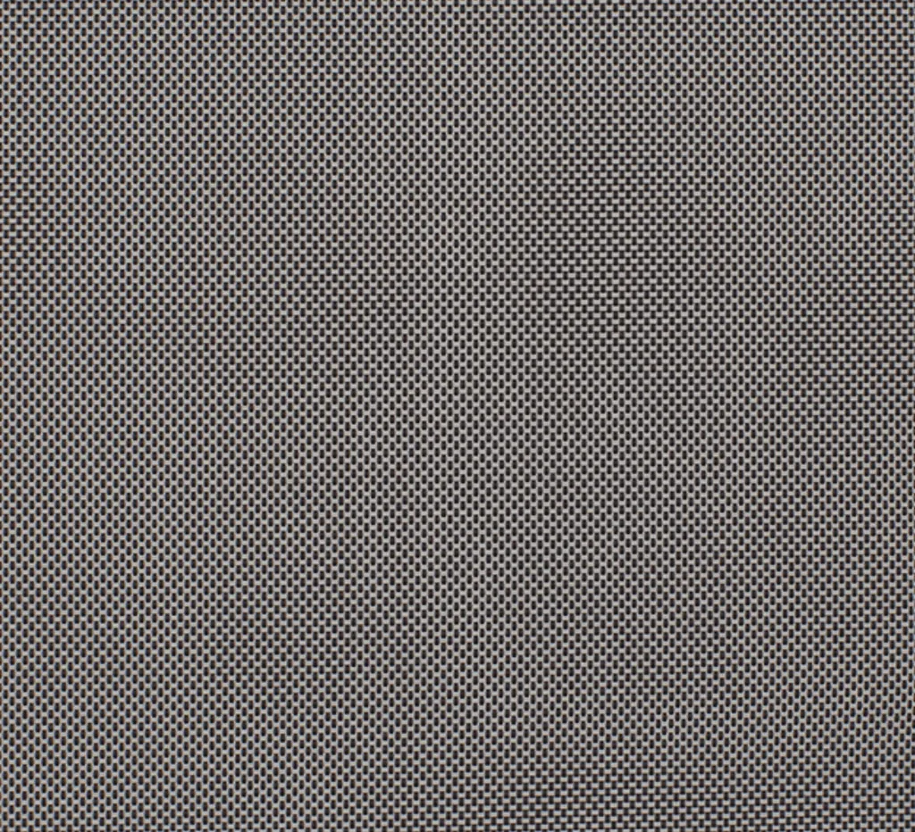 Textilene Nano 95 Granite motorized retractable screen fabric swatch — 95% UV blocking exterior shading mesh stocked by NWA Security Shutters in Northwest Arkansas
