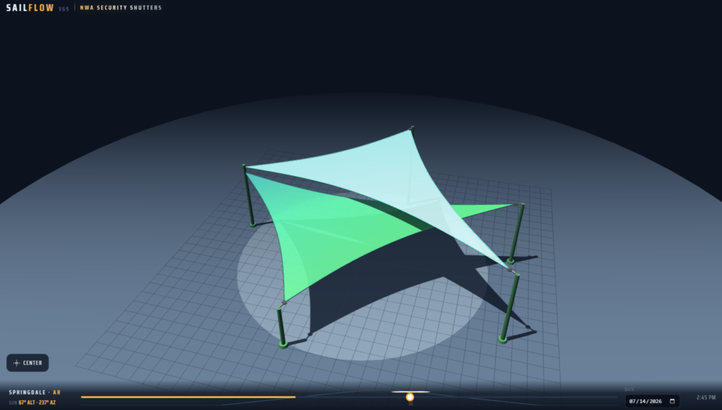 Custom shade sail structure